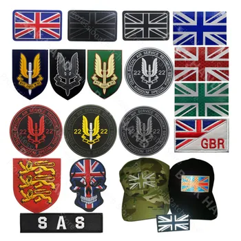 SAS Флаг Соединенного Королевства, Светоотражающая нашивка с вышивкой, Военные нашивки Британской армии, Тактическая эмблема с аппликацией, шеврон Великобритании, значок из ПВХ