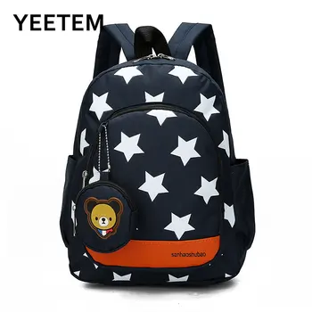 Детская школьная сумка для девочек и мальчиков с рисунком Аниме, двойная молния, детский водонепроницаемый рюкзак Star 2-3-5 лет