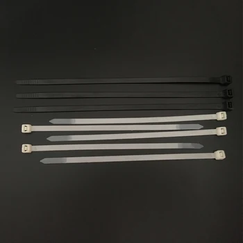 8 * 350 мм 8x350 мм (ширина 6,5 мм) Черно-белый сетевой шнур с самоблокирующимся нейлоновым пластиковым ремешком, обертывающий застежки-молнии, Кабельная стяжка