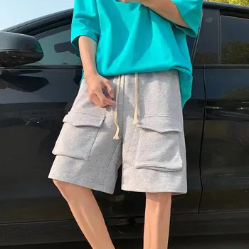 Спортивные штаны модного бренда Ins в стиле хип-хоп с несколькими карманами, мужские летние повседневные свободные шорты, мужские уличные пляжные брюки