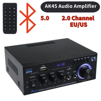Аудиоусилитель AK45 40Wx2 2.0-Канальный Стереоусилитель Hi-Fi 400Wx2 AC 90V-240V Bluetooth-совместимый 5.0 для Домашнего Автомобиля
