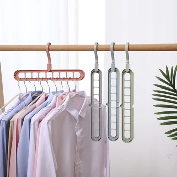 Регулируемая организация места в шкафу для хранения Вешалки для одежды Складные пластиковые полки для хранения одежды Органайзер