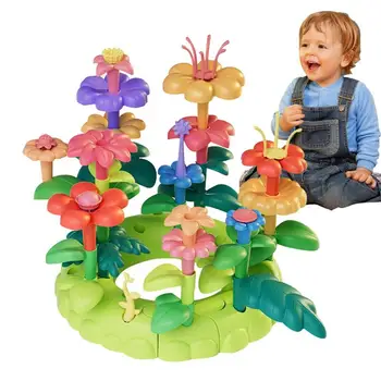 Штабелируемое дерево, игрушечный цветок, цветы, штабелируемые блоки, игрушечное дерево, стимулирующее творческую игру и воображение, укладка блоков, часы веселья