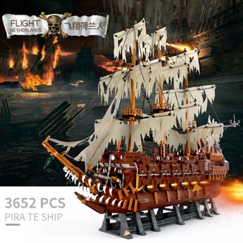 16016 3652ШТ MOC фильмы серии Летучий голландец Нидерландский корабль Пиратские строительные блоки кирпичи развивающие игрушки для детей