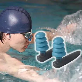 Мягкие силиконовые беруши для плавания, удобные водонепроницаемые наушники с шумоподавлением, многоразовые наушники для защиты слуха