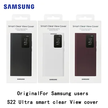 Корпус S-View со светодиодной подсветкой Samsung Galaxy S22 + / S22 Plus S22 5G для мобильного телефона, корпус EF-ZS908 EF-ZS906 EF-ZS901 с откидной крышкой
