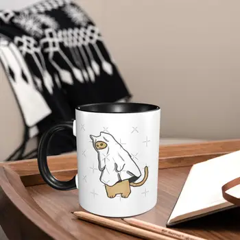 Кофейные кружки Ghost Cat Современный игровой гладкий корпус чашки Практичные декоративные чашки