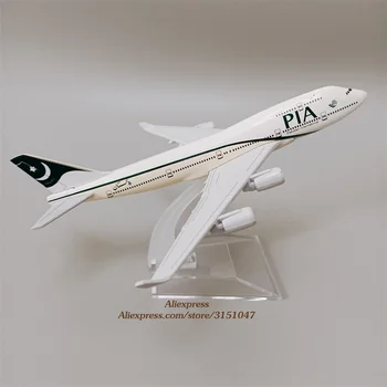 Сплав Металла Pakistan Air PIA B747 Airlines Изготовленная на Заказ Модель Самолета PIA Boeing 747 Airways Модель Самолета с Подставкой Подарки Для Самолетов 16 см
