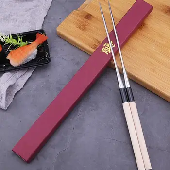 2 шт. палочки для еды сашими, креативная удобная портативная посуда, бытовая заостренная головка из нержавеющей стали, руководство в японском стиле