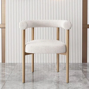 Легкие обеденные стулья из роскошного бархата ягненка, дизайнерская мебель для столовой, Повседневное кресло со спинкой, обеденный стол и стулья