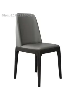 Обеденный стул из массива дерева в скандинавском стиле, домашний светильник, роскошный стул с мягкой спинкой, простой обеденный стол в современном гостиничном ресторане из красной сетки и