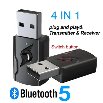 M135 USB Bluetooth Адаптер Для Windows 10 8 7 Беспроводной Приемник Blutooth5.0 ПК Аудиопередатчик A2DP AVRCP Ключ с Aux Кабелем