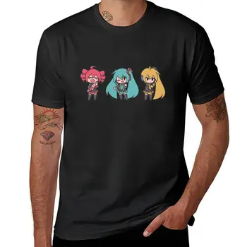 Новая футболка Vocaloid Triple Baka Chibis на заказ, футболки, создайте свои собственные черные футболки, винтажная одежда, мужские футболки