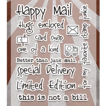 Happy Mail Прозрачные силиконовые штампы /печать для скрапбукинга своими руками /фотоальбома, изготовления декоративных открыток, бумажных поделок