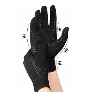 Перчатки от компрессионного артрита с медью, перчатки для рук, поддерживающие запястье, нескользящие перчатки унисекс, облегчающие боль в суставах пальцев, запястье