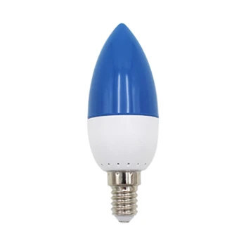 6X светодиодная лампа E14 со свечным наконечником, цветная свеча, синяя