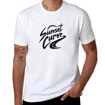 Футболка с логотипом Sunset Curve, футболка blondie, милая одежда, мужская футболка с коротким рукавом, мужская футболка