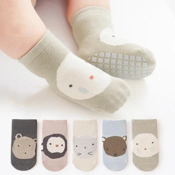 Детские носки, детские носки для малышей, детские противоскользящие носки с резиновым дном, хлопковые мягкие носки для мальчиков и девочек