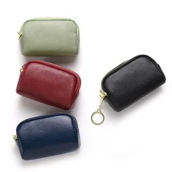 Новый кошелек Mini Zero из воловьей кожи верхнего слоя Модный и милый женский Многофункциональный кожаный мешочек для монет Брелок