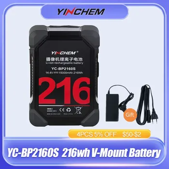 YinChem ROLUX YC-BP2160S V-Образный Аккумулятор 216 Вт 14,4 В Цифровой Аккумулятор USB-Порт D-TAP Порт для Зеркальной Камеры с Питанием от Литиевой Батареи
