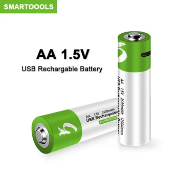 НОВАЯ батарея 1.5VAA 2600mWh USB-перезаряжаемая литий-ионная батарея для мыши с дистанционным управлением маленький вентилятор Электрическая игрушечная батарея большой емкости