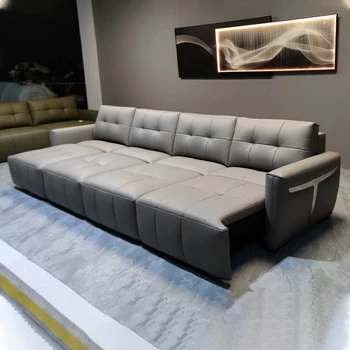 Linlamlim Электрический раскладной диван-кровать Итальянский диван из натуральной кожи Многофункциональные складные диваны-кровати для кинотеатра Бесплатная доставка