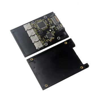 2,5-дюймовая карта-адаптер 4 TF на SATA, твердотельный накопитель SSD собственного изготовления, для RAID-карты группы Micro-SD на SATA