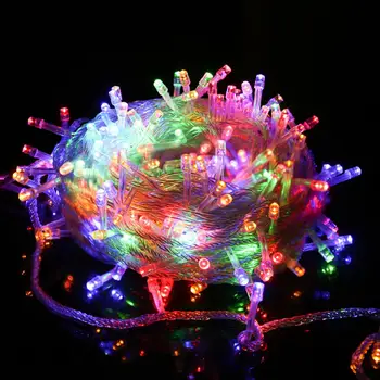 Водонепроницаемый 10 м Медный Провод LED Fairy String Lights Рождественский Свадебный Декор LED Уличная Гирлянда Ротанговый Шар Fairy Light String