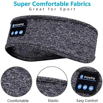 Bluetooth-гарнитура для сна, спортивная повязка на голову, боковая маска для сна с мягкими эластичными удобными беспроводными музыкальными наушниками