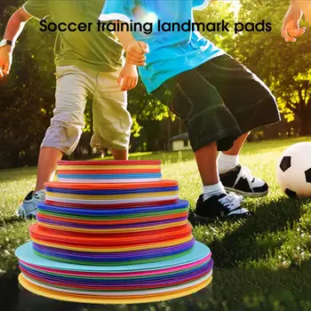 Высококачественная нескользящая ультратонкая площадка для футбольных тренировок, круглый диск с логотипом футбольного тренировочного препятствия