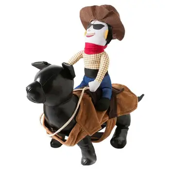 Костюм собаки-ковбоя-наездника Тканевые костюмы для собак на Хэллоуин в стиле рыцаря, дышащая одежда для собак, удобная