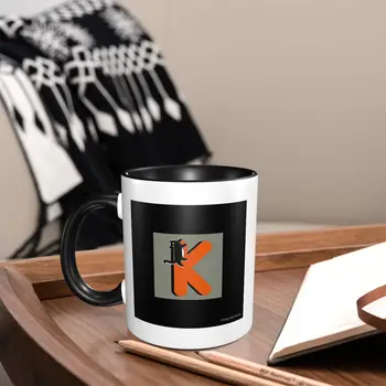 Буква K, алфавит Хэллоуина K, Кофейные кружки с рисунком кота, Роскошная кухня, Белая Керамика, декоративный дом