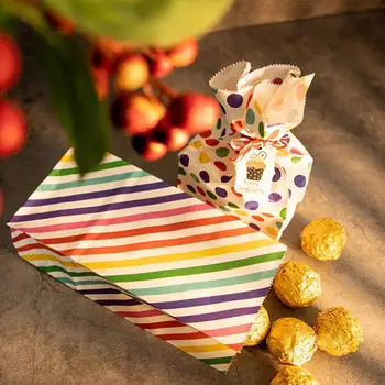 Бумажные пакеты для сладостей Бумажные пакеты на тему Хэллоуина Радужные бумажные пакеты для обмена конфетами на Хэллоуин Декоративный набор для Радуги