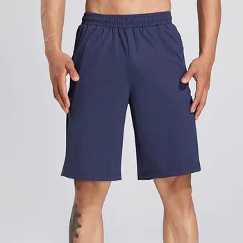 Летние пляжные шорты Ice Silk для фитнеса, многоцветные спортивные капри, длинные хлопчатобумажные шорты для мужчин