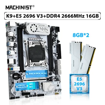 MACHINIST X99 Комплект материнской платы LGA 2011-3 Комплект процессора Xeon E5 2696 V3 CPU 16GB = 2pcs * 8GB 2666MHz DDR4 Memory RAM USB 3.0 SSD K9